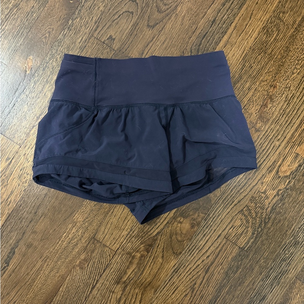 Lululemon Athletica Blue Athletic Shorts with Layered Design